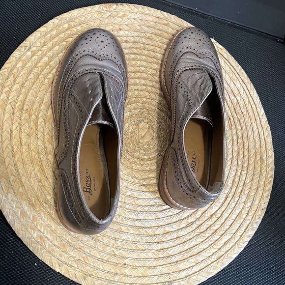 Bass Leather Metallic Rose-gold Oxford Loafer Size 5.5 - Picture 6 of 11